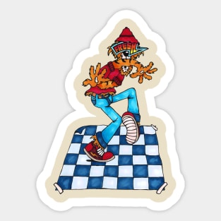 Fresh breakdancing tiger Sticker